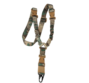 Heavy Duty Tactical Single Point Gun Rifle Sling Adjust & Quick Detach QD Buckle (Color: Camo)