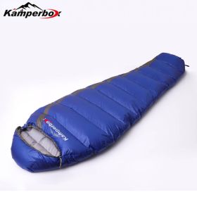 Kamperbox Sleeping Bag Winter Low-temperature Down Sleeping Bag Camping (Color: Blue)